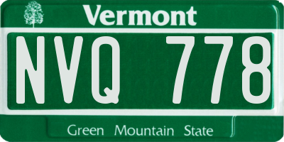 VT license plate NVQ778