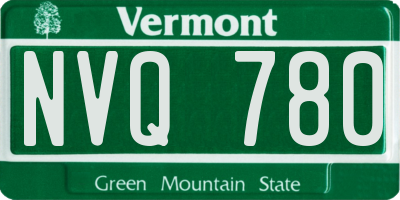 VT license plate NVQ780