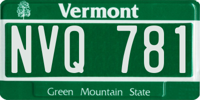 VT license plate NVQ781
