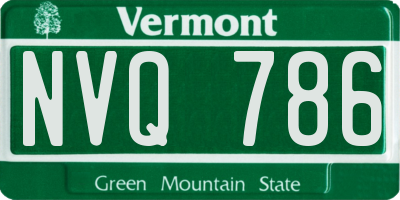 VT license plate NVQ786