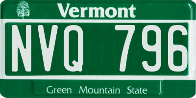 VT license plate NVQ796