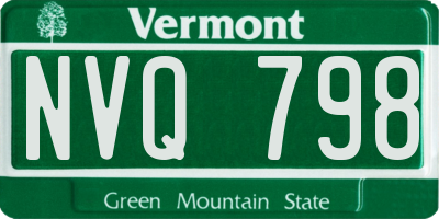 VT license plate NVQ798