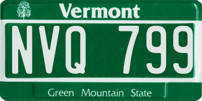 VT license plate NVQ799