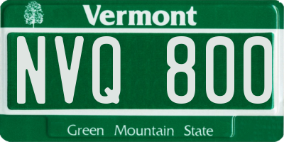 VT license plate NVQ800