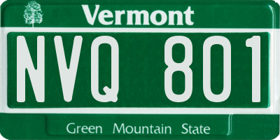 VT license plate NVQ801