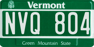 VT license plate NVQ804