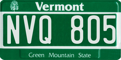 VT license plate NVQ805