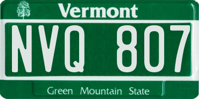 VT license plate NVQ807