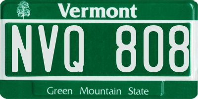 VT license plate NVQ808