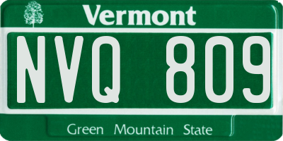 VT license plate NVQ809