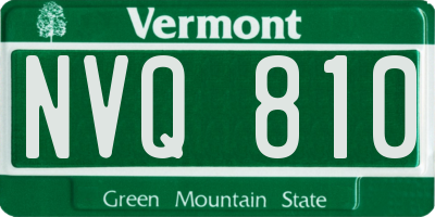VT license plate NVQ810