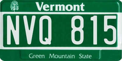 VT license plate NVQ815