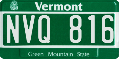 VT license plate NVQ816