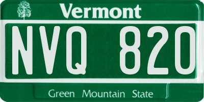 VT license plate NVQ820