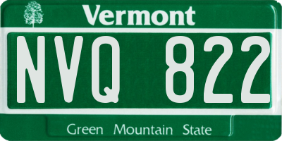 VT license plate NVQ822