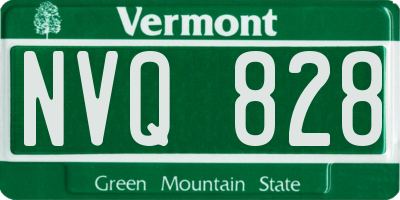 VT license plate NVQ828