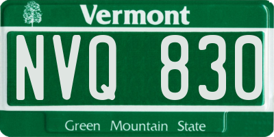 VT license plate NVQ830