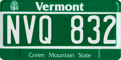VT license plate NVQ832