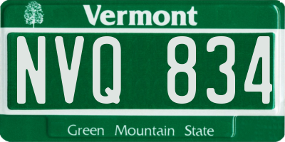VT license plate NVQ834