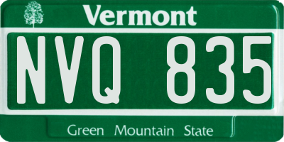 VT license plate NVQ835