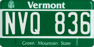 VT license plate NVQ836