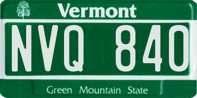 VT license plate NVQ840