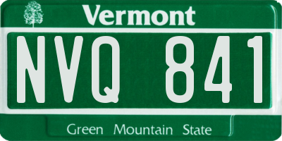 VT license plate NVQ841