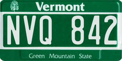 VT license plate NVQ842