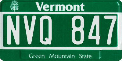 VT license plate NVQ847