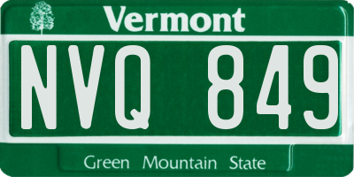 VT license plate NVQ849