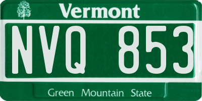 VT license plate NVQ853