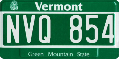 VT license plate NVQ854