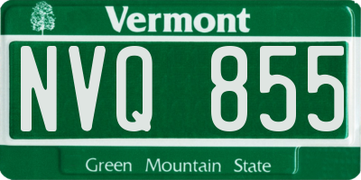 VT license plate NVQ855