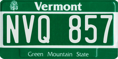 VT license plate NVQ857