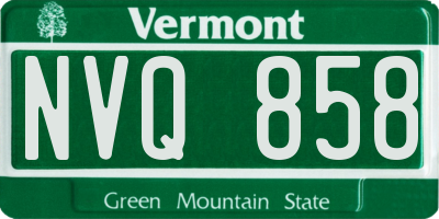 VT license plate NVQ858