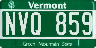 VT license plate NVQ859
