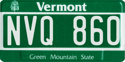 VT license plate NVQ860