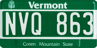 VT license plate NVQ863