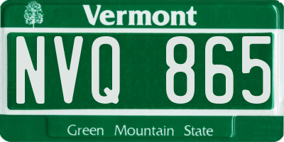 VT license plate NVQ865
