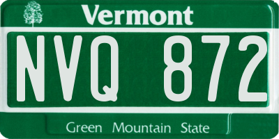 VT license plate NVQ872