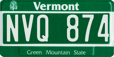 VT license plate NVQ874