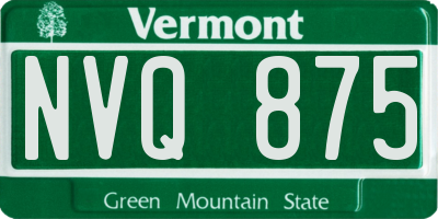 VT license plate NVQ875