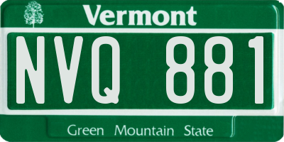 VT license plate NVQ881