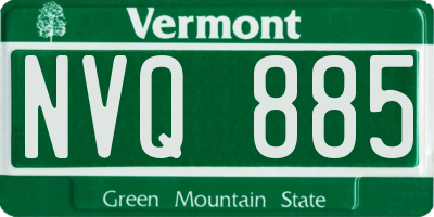 VT license plate NVQ885