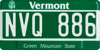 VT license plate NVQ886