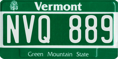 VT license plate NVQ889