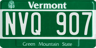VT license plate NVQ907