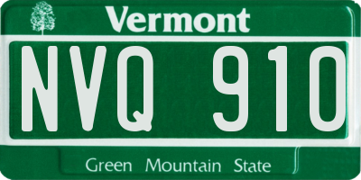VT license plate NVQ910