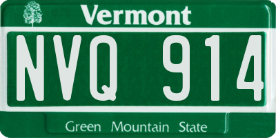 VT license plate NVQ914