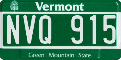 VT license plate NVQ915